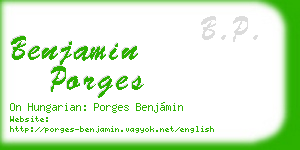 benjamin porges business card