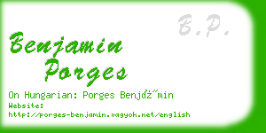 benjamin porges business card